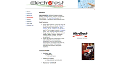 Desktop Screenshot of electrotest.com.sg